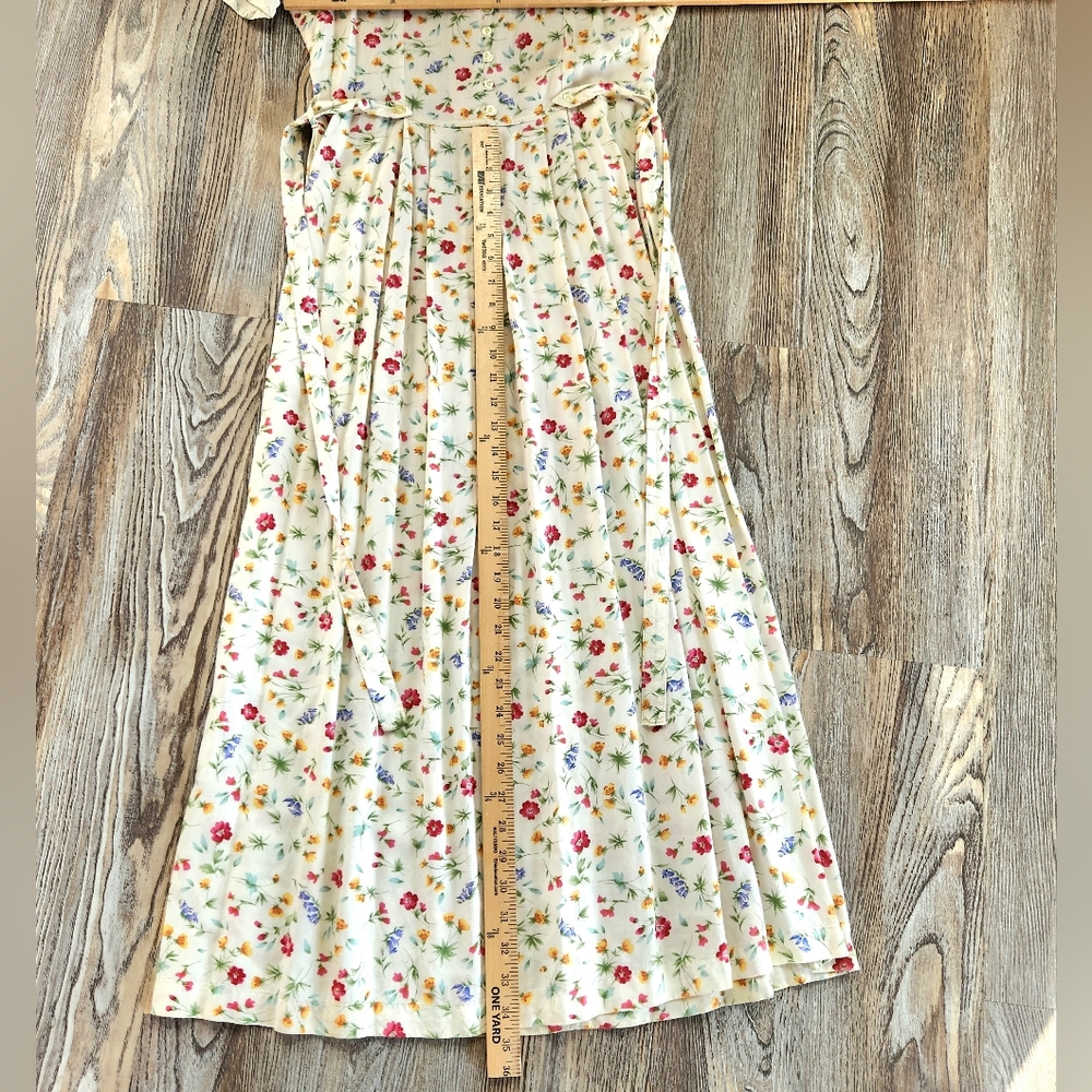 Floral Cream Maxi Dress with Side Ties - Picture 13 of 14